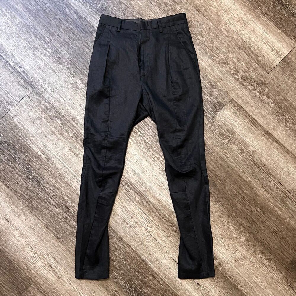 D.GNAK by KANG.D Drop Crotch Black Trousers Size 30